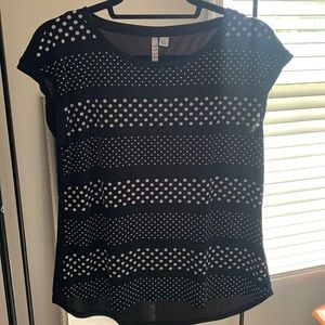 Like NEW black Elle polka dot blouse size XS